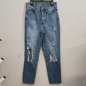 Old Navy High Rise Distressed Blue Jeans